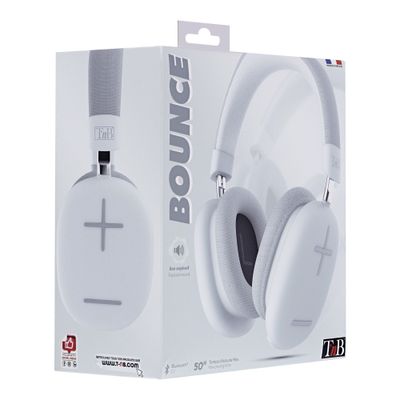 3303170115480-T'nB BOUNCE - Casque sans fil avec micro - isolation acoustique - blanc--3