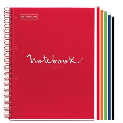 8422593485699-Notebook Emotions, couverture souple, A4 lignes horizontales 7 mm, 120 feuilles de 5 couleurs, Miquelri--2