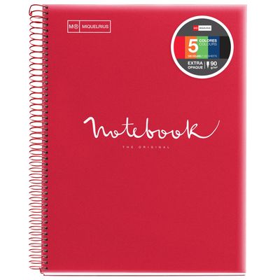 8422593485699-Notebook Emotions, couverture souple, A4 lignes horizontales 7 mm, 120 feuilles de 5 couleurs, Miquelri--0