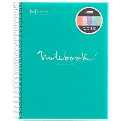 8422593485705-Notebook Emotions, couverture souple, A4 lignes horizontales 7 mm, 120 feuilles de 5 couleurs, Miquelri--0