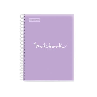 8422593499399-Notebook Emotions, couverture souple, A4 lignes horizontales 7 mm, 120 feuilles de 5 couleurs, Miquelri--0