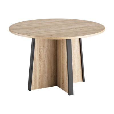 3483600874405-Table de réunion ronde MAMBO - Chêne Sonoma/noir-Avant-0