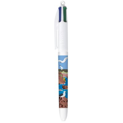 3086123758810-BIC Stylo à Bille 4 Couleurs Original à Pointe Moyenne Rétractable (1,00 mm) - Décors Thématique Bretagne avec 5--4