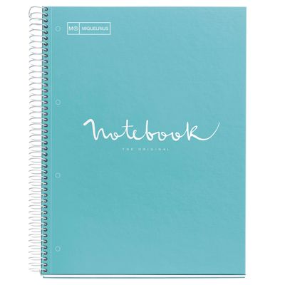 8422593460474-Notebook Emotions, couverture rigide, A4, quadrillage 5x5 mm, 80 feuilles de 1 couleur, Miquelrius, Ble--0