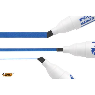 3086129999668-BIC VELLEDA 1751 - Marqueur effaçable - pointe biseau - bleu--3