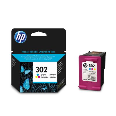 0400794019316-HP 302 - 3 couleurs - cartouche d'encre originale (F6U65AE)--1