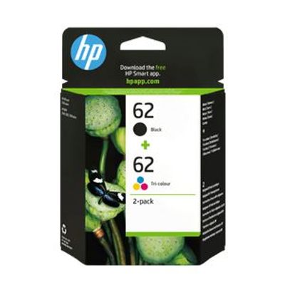 889894419385-HP 62 - Pack de 2 - noir et 3 couleurs - cartouche d'encre originale (N9J71AE)--0