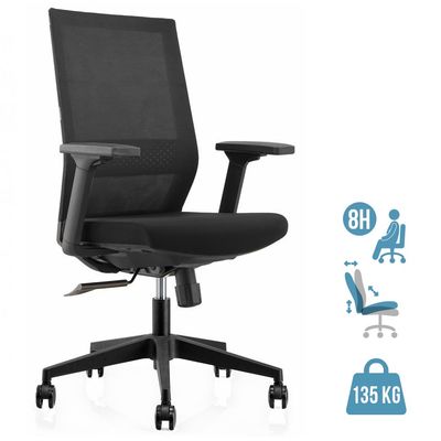 3700339882755-Fauteuil de bureau MAX - accoudoirs réglables - noir--0