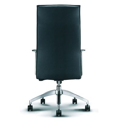 3700339877812-Fauteuil de bureau WILSON - accoudoirs fixes - appui-tête intégré - cuir noir--2