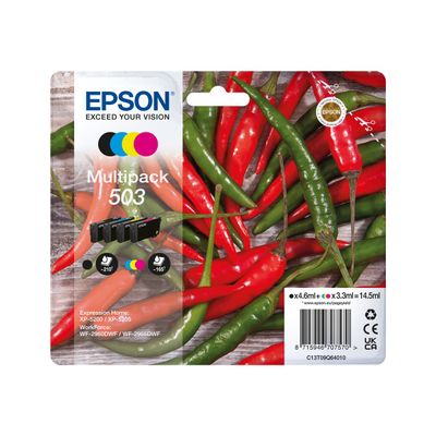 8715946707570-Epson 503 Piments - pack de 4 - noir, jaune, cyan, magenta - cartouche d'encre originale-Avant-1