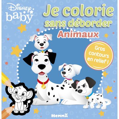 9782508055201-DISNEY BABY - JE COLORIE SANS DEBORDER - ANIMAUX -GROS CONTOURS EN RELIEF !--0