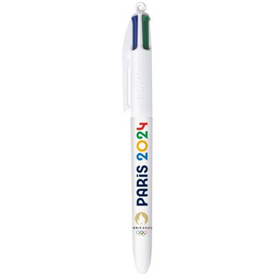 3086123730694-BIC 4 Couleurs JO Paris 2024 - Stylos-Billes Rétractables Pointe moyenne (1,0 mm) - 8 décors assortis--0