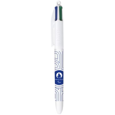 3086123730694-BIC 4 Couleurs JO Paris 2024 - Stylos-Billes Rétractables Pointe moyenne (1,0 mm) - 8 décors assortis--3