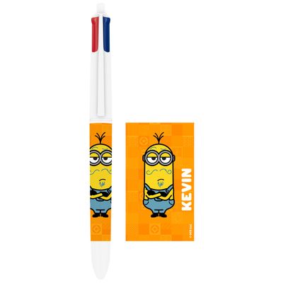 3086123744844-BIC 4 Couleurs - Stylo à bille 4 couleurs Minions 3 - 1 mm - pointe moyenne Bic--0