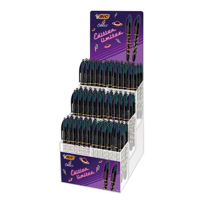 3086123755253-BIC 4 Couleurs - Stylo à bille 4 couleurs - 1 mm - pointe moyenne - néon--0