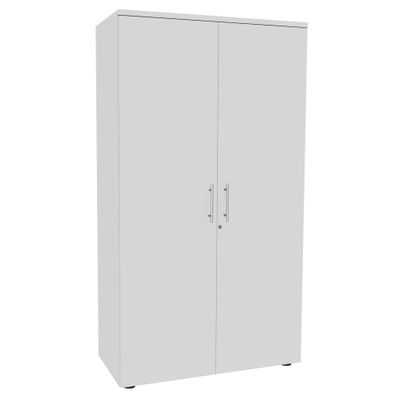 3253310146433-Armoire haute INEO/LEVEL/STEELY/WOODY - L80 x H180 x P47 - 2 portes - Corps blanc - Portes et dessus Bl--0