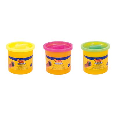 8412027003087-JOVI BLANDIVER - 3 pots de pâte à modeler - 110 g - jaune fluo, vert fluorescent, phosphorescent-Avant-0