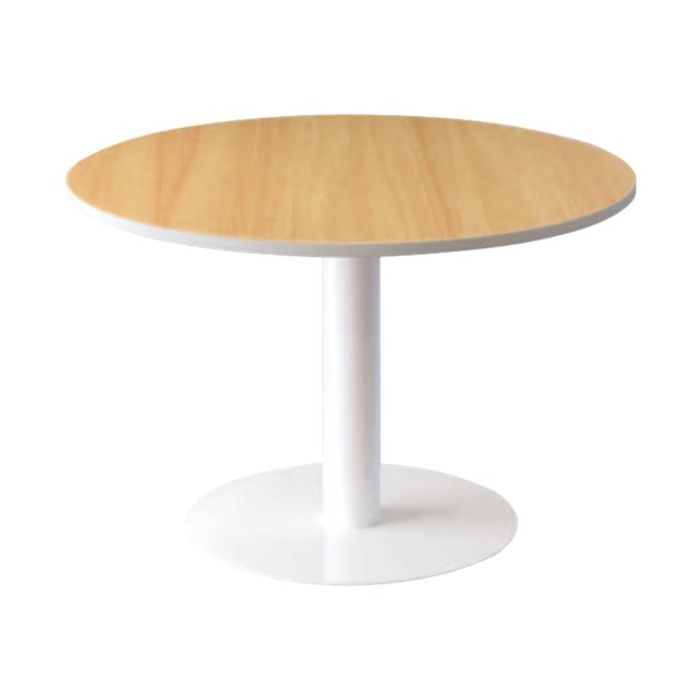 3660141222029-Table ronde EASYDESK - diamètre 115 x H75 cm - plateau hêtre-Avant-0