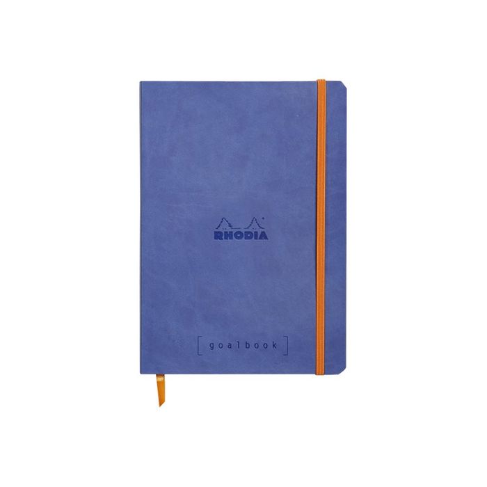 3037921177686-Rhodia Goalbook - Carnet souple A5 - 224 pages numérotées - petits carreaux - saphir-Avant-0