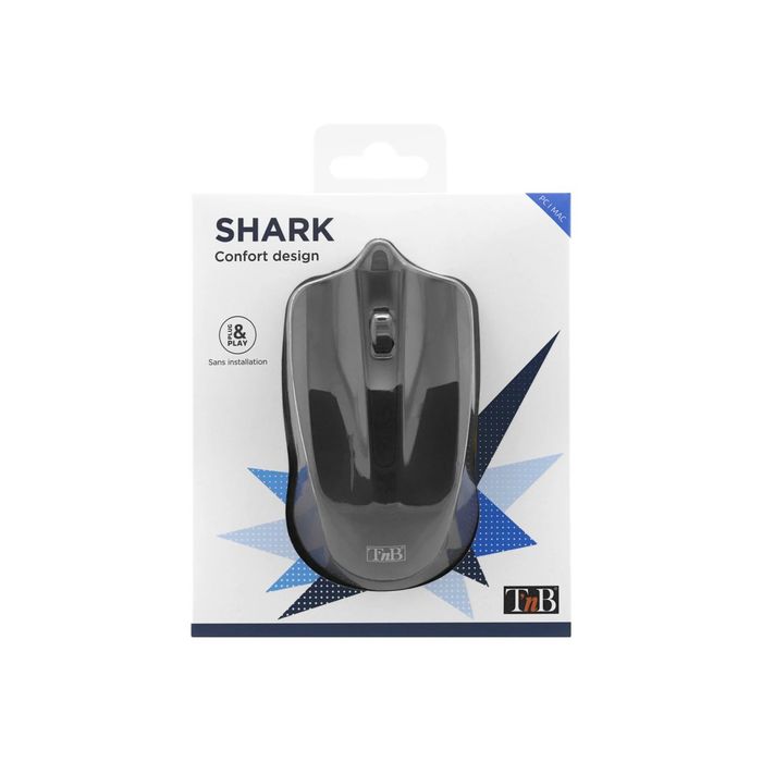 3303170042274-T'nB SHARK - souris filaire compacte - noir-Avant-3