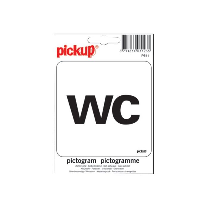 40312354-Pickup - Plaque de signalisation - 100 x 100 mm - autocollant - WC-Avant-0