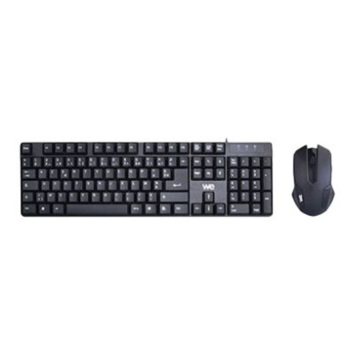 3304490417162-WE - ensemble clavier et souris filaire - noir-Avant-0