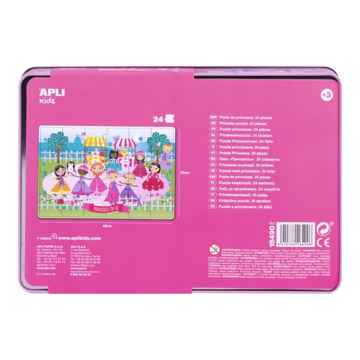 8410782164906-Apli Kids - Puzzle 24 pièces - les princesses sur glace-Arrière-3