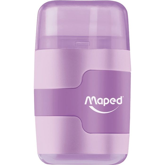 3154140492311-Maped Connect Pastel - Taille crayon / Gomme 2-en-1 - 2 trous - disponible dans différentes couleurs--0