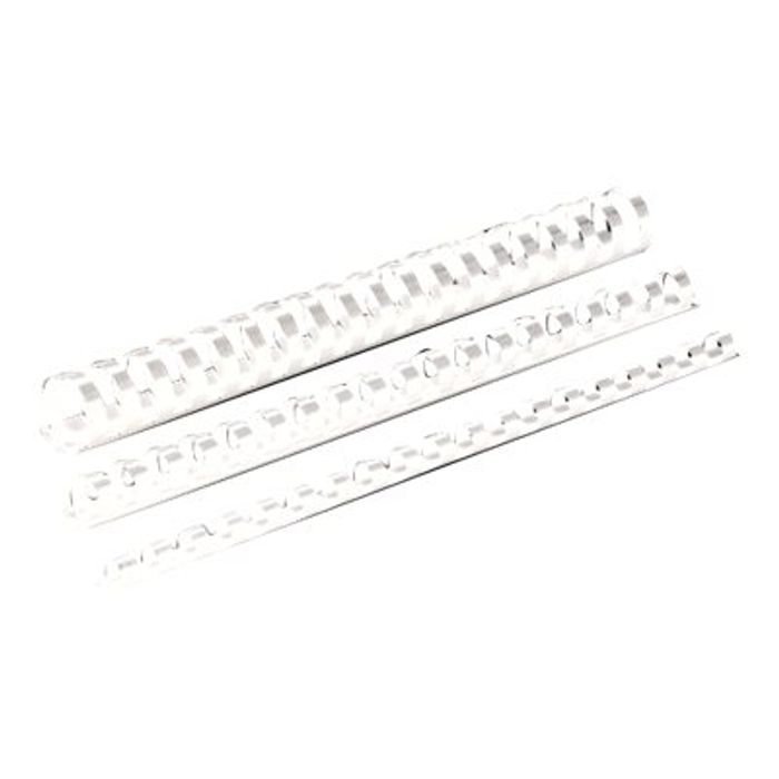 0077511534706-Fellowes - 100 anneaux de reliure en plastique - 16 mm - jusqu'à 120 feuilles - blanc-Angle gauche-0