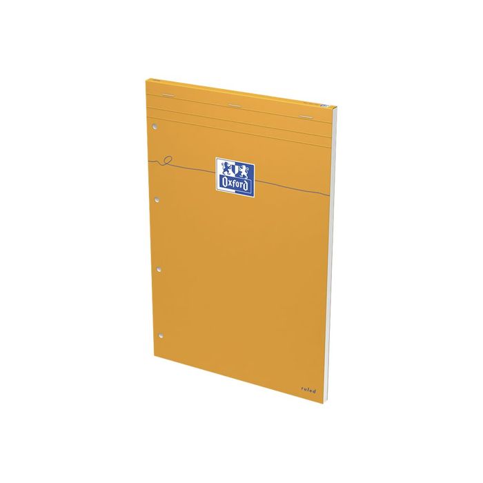 3020121069790-Oxford - Bloc notes - A4 + - 160 pages - grands carreaux - perforé - orange-Angle droit-1