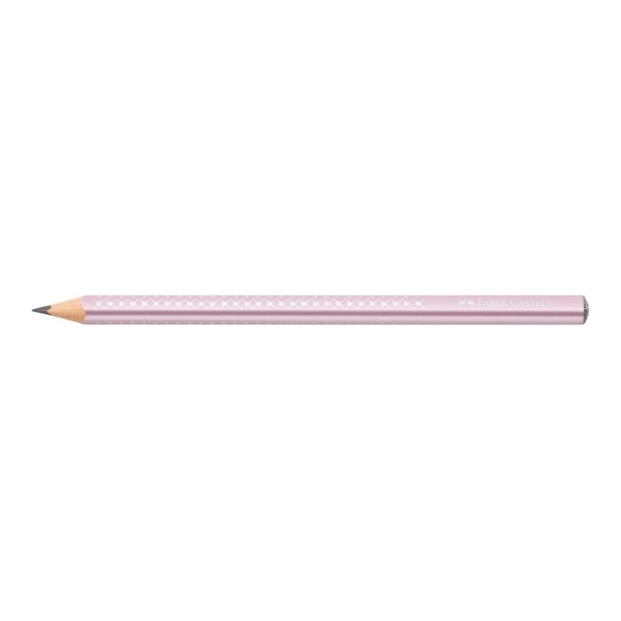 4005401116615-Faber-Castell Jumbo Sparkle - Crayon à papier - B - ROSE METALLIC-Angle gauche-0