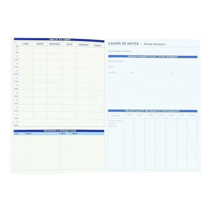 3020129917390-Oxford Teacher - Cahier du Professeur A4 (21x29,7 cm) - pour 7 classes-Avant-3