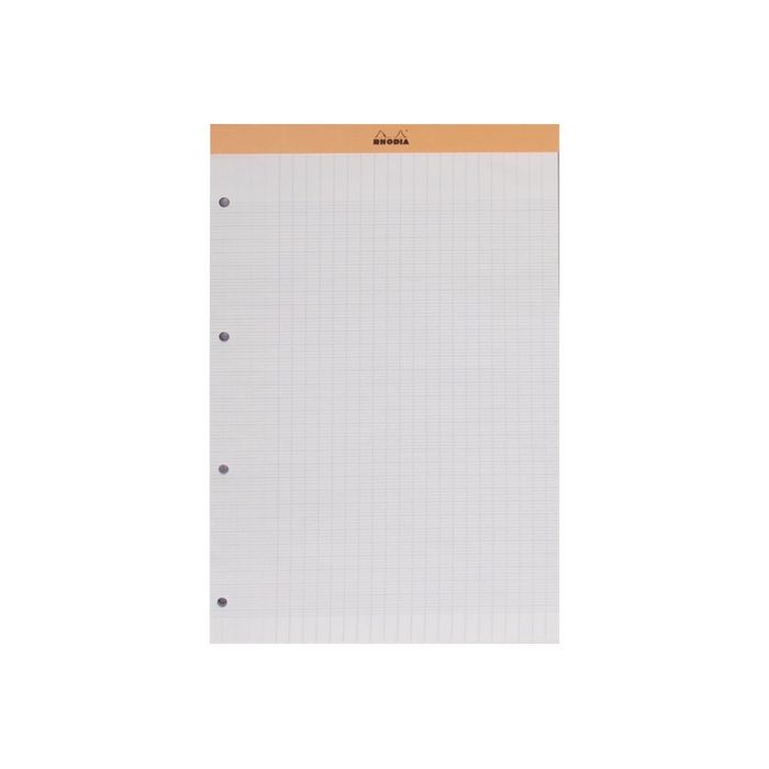 3037920201009-Rhodia Basics - Bloc notes - A4 - 160 pages - grands carreaux - 80g - orange-Avant-4