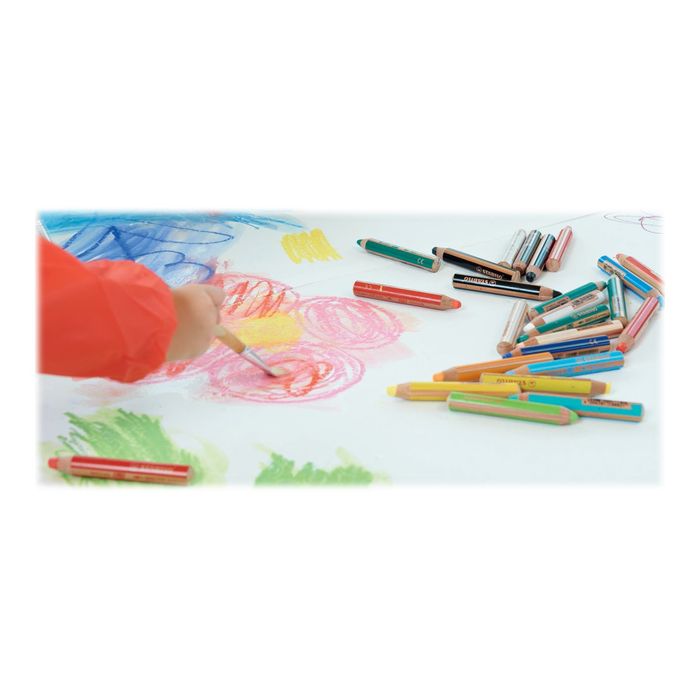 4006381188821-STABILO Woody 3 in 1 - Crayon de couleur pointe large - turquoise-Multi-angle-2