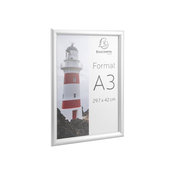 9002493104792-Exacompta Office cadre - Cadre mural clipsable pour A3 - aluminium/cristal-Angle gauche-2