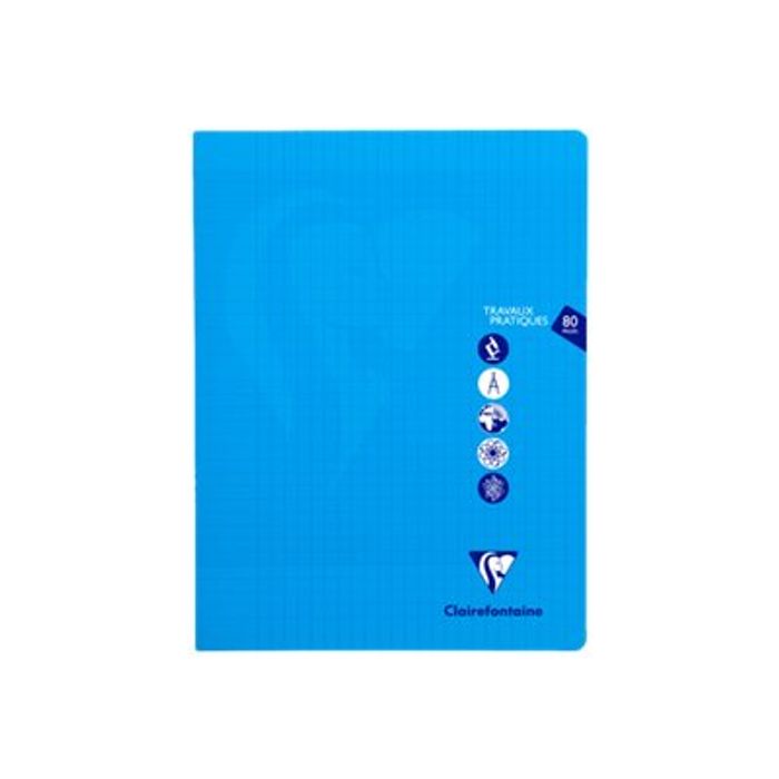 3329683033271-Clairefontaine Mimesys - Cahier polypro de travaux pratiques (TP) - 24 x 32 cm - 80 pages - grands carreaux (Seyes)/uni - disponible dans-Avant-0