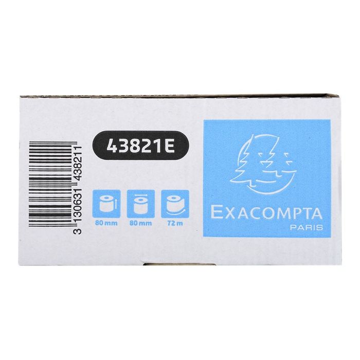 3130631438211-Exacompta - 6 Bobines thermiques - rouleaux caisses - 80 x 80 x 12 mm - sans Bisphénol A - 72 m-Droite-4