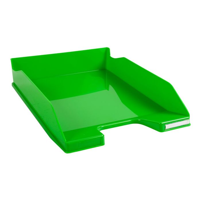 9002493115934-Exacompta COMBO Glossy - Corbeille à courrier vert pomme-Angle gauche-1