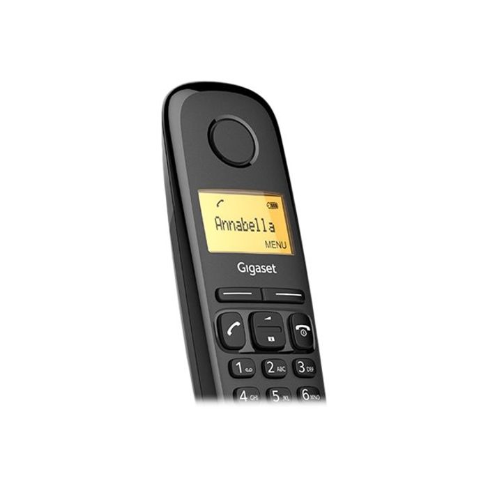 4250366851143-Gigaset A170 Duo - téléphone sans fil + combiné supplémentaire - noir-Gros plan-3