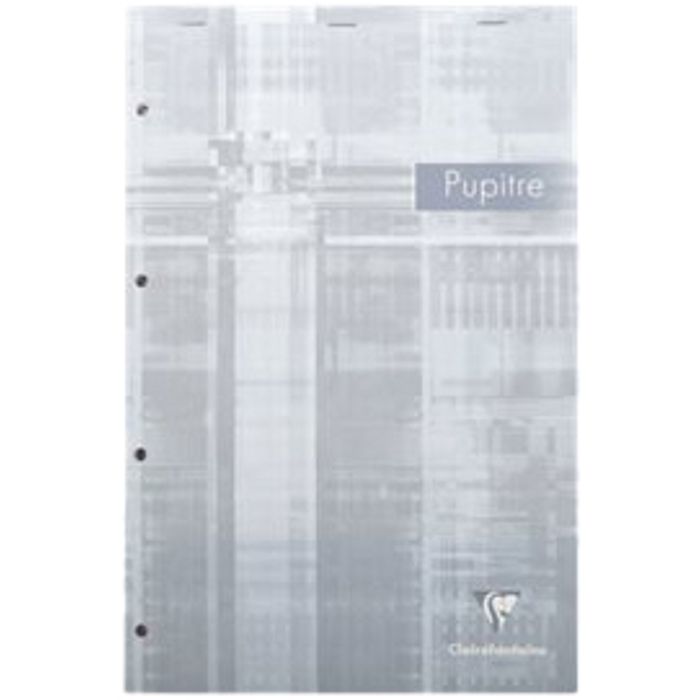 3329680661354-Clairefontaine - Bloc notes Pupitre - A4 - 160 pages - réglé avec marges - perforé--1