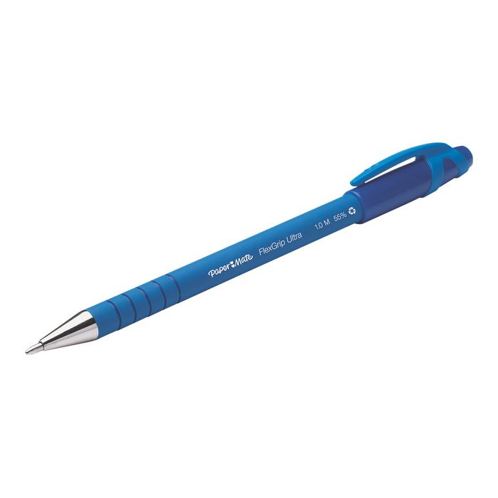 8008285096116-Paper Mate FlexGrip ultra - Stylo à bille - bleu - 1 mm - rétractable-Angle gauche-4