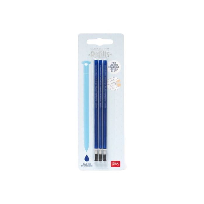 8052461965918-Legami - Pack de 3 recharges pour stylo à encore gel - bleu-Avant-0