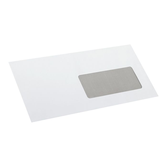 3240180014658-La Couronne - 50 Enveloppes DL 110 x 220 mm - 90 gr - blanc - fenêtre 45x100 mm - bande aut-Angle droit-1