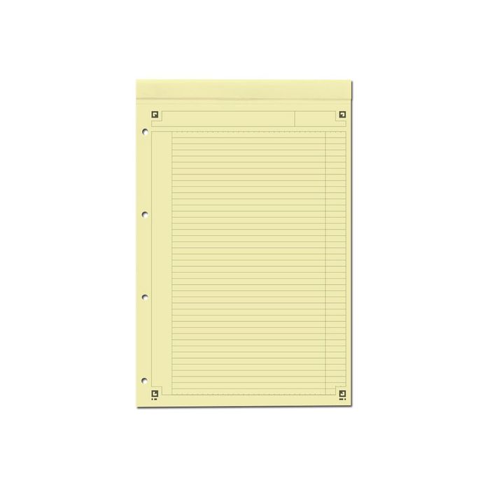 3020120011035-Oxford International - Bloc notes - A4 + - 160 pages - ligné jaune - perforé-Avant-0