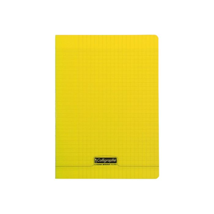 3210330181349-Calligraphe 8000 - Cahier polypro A4 (21x29,7 cm) - 96 pages - grands carreaux (Seyes) - jaune-Avant-0