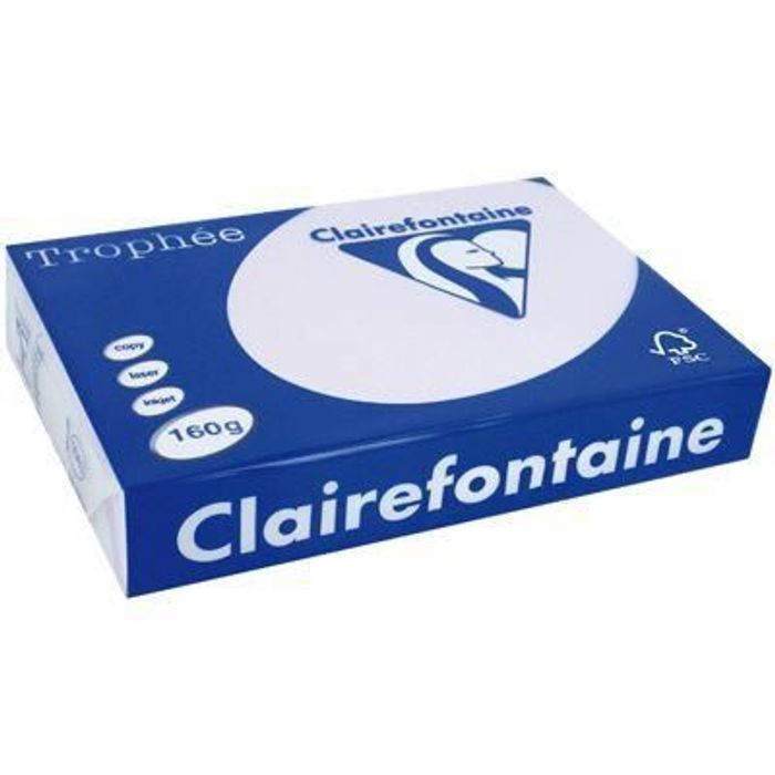 3329680106800-Clairefontaine Trophée - Papier couleur - A3 (297 x 420 mm) - 160 g/m² - 250 feuilles - lilas--0