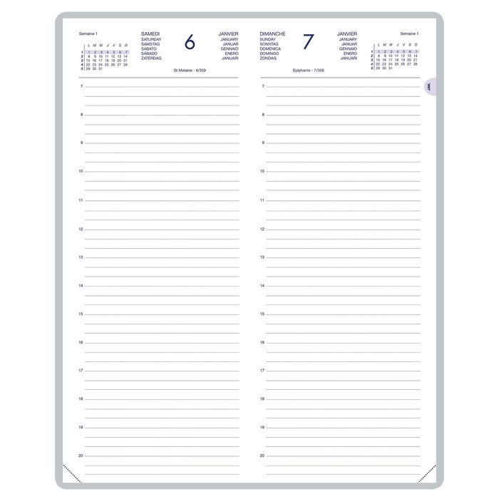 3147281102010-Lecas Comptoir Long Travers - Agenda 1 jour par page - 14 x 35 cm - noir--1