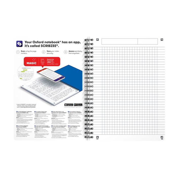 3020120022048-Oxford Office Essentials - Cahier à spirale A5 - 180 pages - petits carreaux (5x5 mm) - disponible dans diff--2