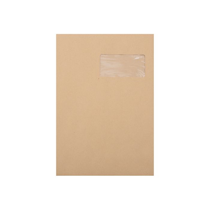 3250650008407-GPV - 250 Pochettes Enveloppes C4 229 x 324 mm - 90 gr - fenêtre 50x100 mm - kraft - bande adhés-Avant-1