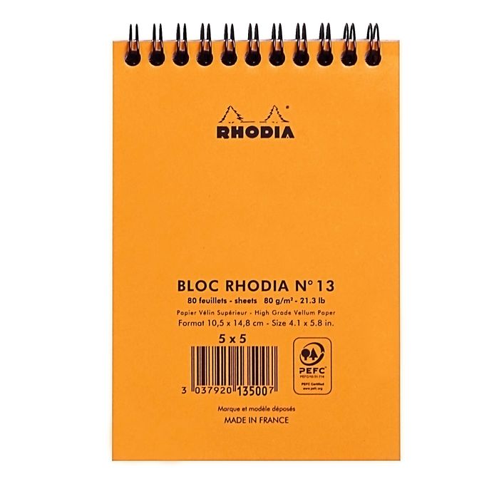 3037920135007-Rhodia - Bloc notes à spirale - 10 x 15 cm - 160 pages - petits carreaux--1